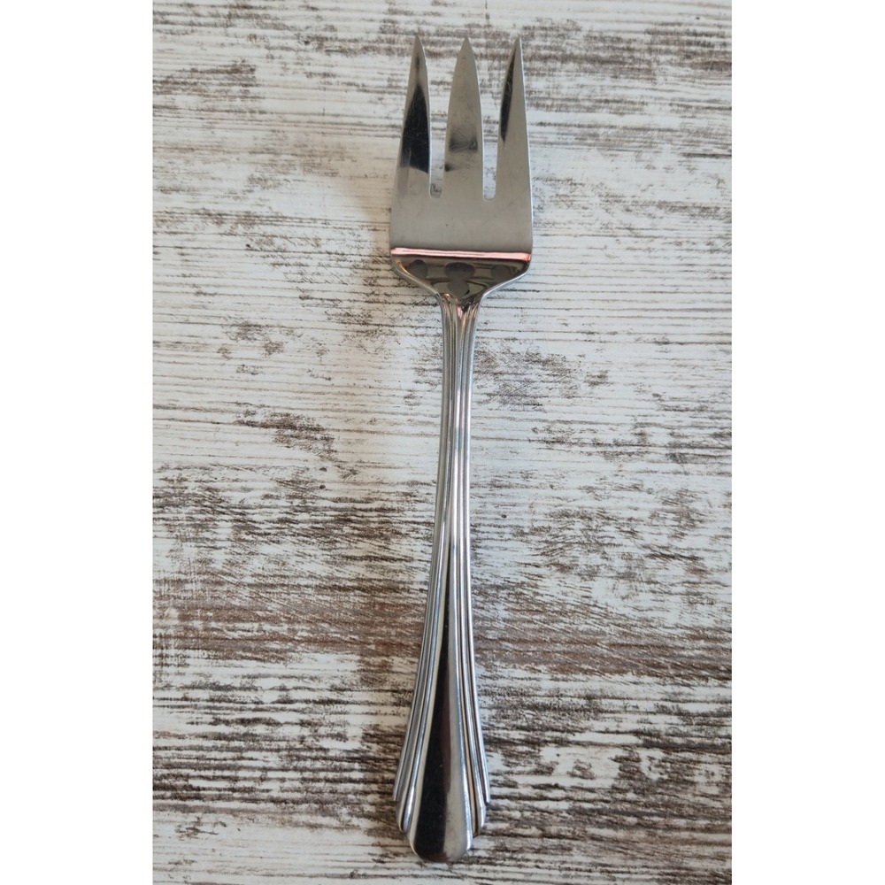 Dansk International Designs Vintage 3-Tine Serving Fork Fluted Ribbed Handle 6in